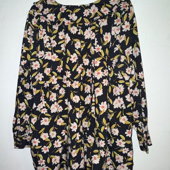 Free People Charile Printed Button Down Tunic Mini Dress Large Oversize - Picture 2 of 15